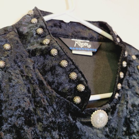 Vintage Roper Tem Tex Velvet Western Jacket Blazer Silver Buttons Womens Medium - Picture 5 of 12